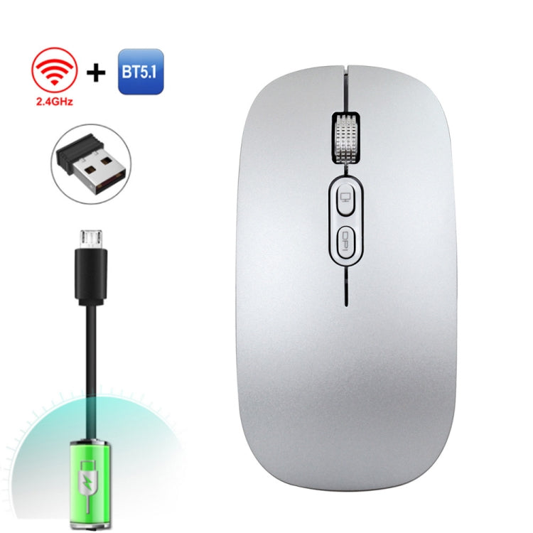 HXSJ M103 1600DPI Dual Mode 2.4GHz + Bluetooth 5.1 Wireless Rechargeable Mouse