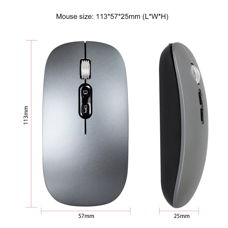 HXSJ M103 1600DPI Dual Mode 2.4GHz + Bluetooth 5.1 Wireless Rechargeable Mouse