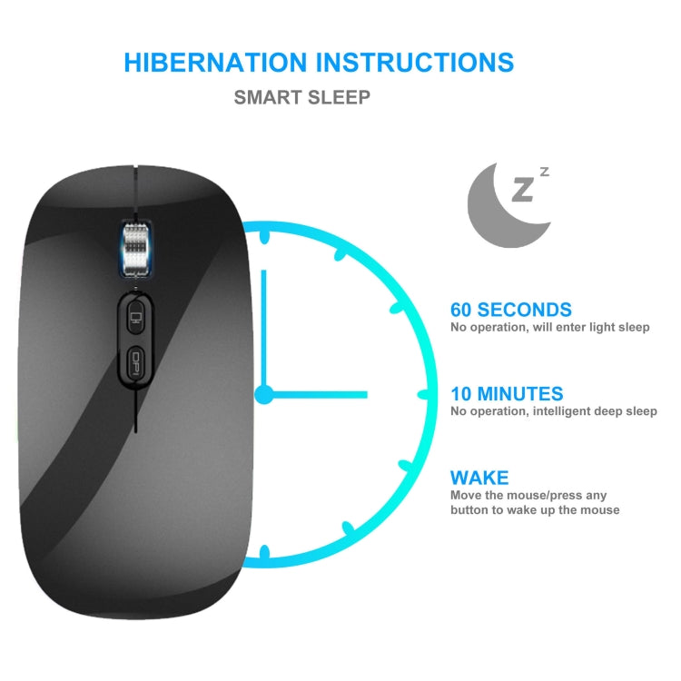 HXSJ M103 1600DPI Dual Mode 2.4GHz + Bluetooth 5.1 Wireless Rechargeable Mouse