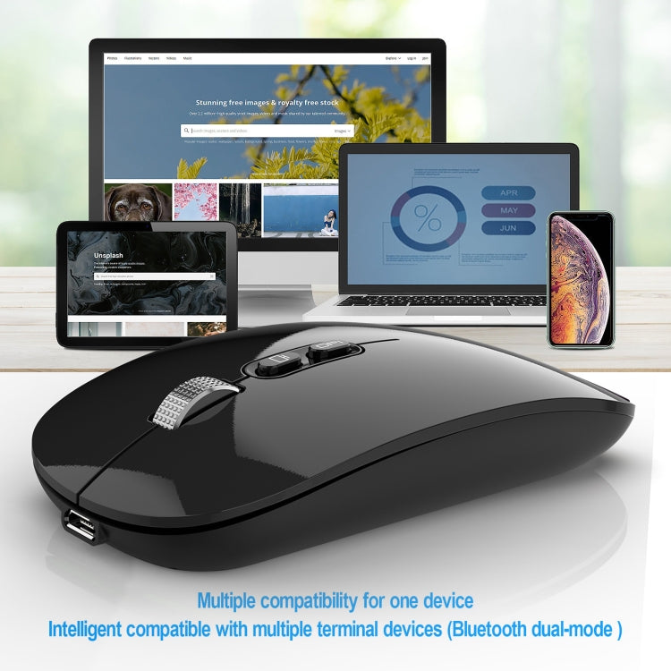 HXSJ M103 1600DPI Dual Mode 2.4GHz + Bluetooth 5.1 Wireless Rechargeable Mouse