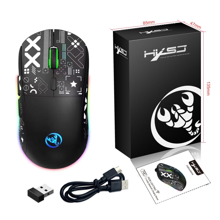 HXSJ T90 RGB Light Three-mode Wireless Gaming Mouse