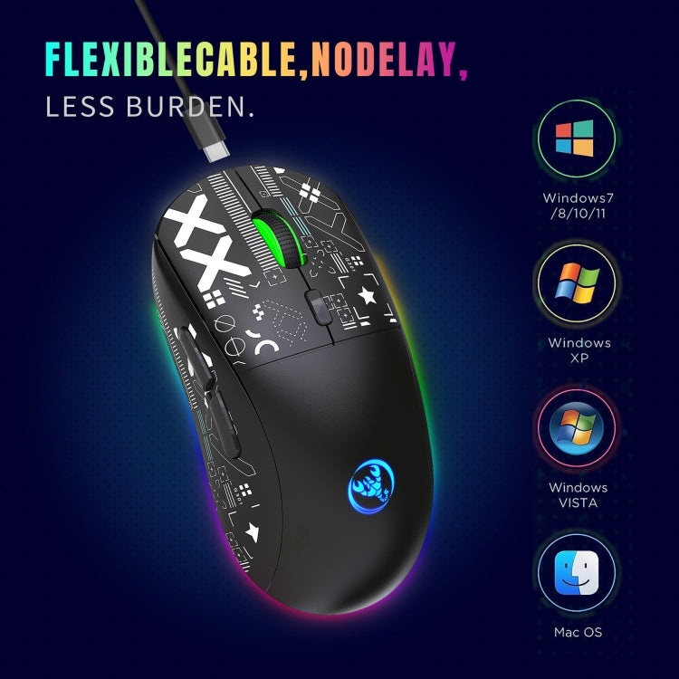 HXSJ T90 RGB Light Three-mode Wireless Gaming Mouse