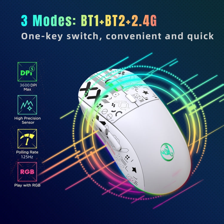 HXSJ T90 RGB Light Three-mode Wireless Gaming Mouse