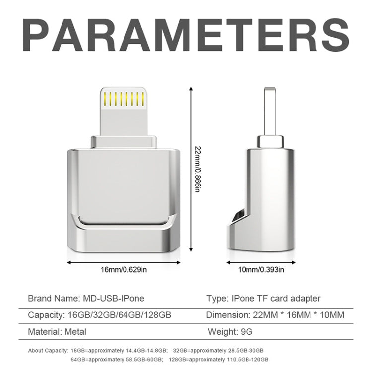 MicroDrive 8pin To TF Card Adapter Mini iPhone & iPad TF Card Reader