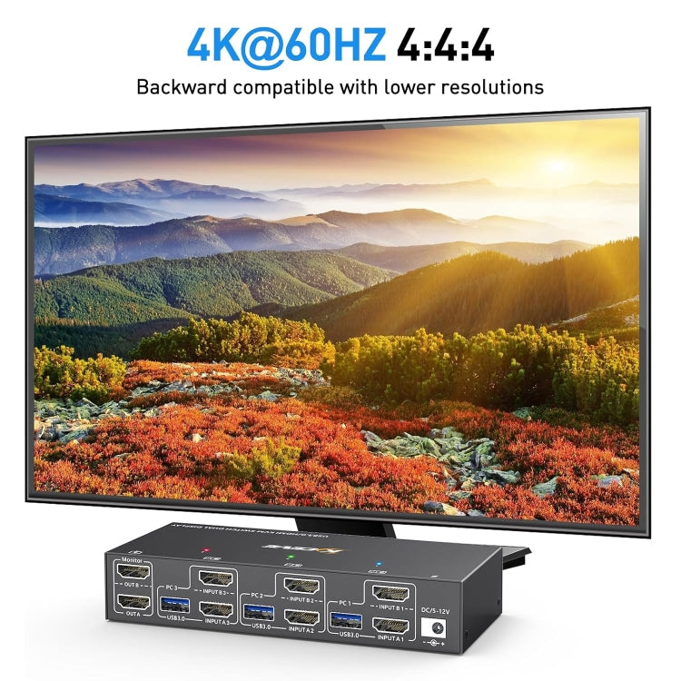 KC-KVM302AS 4K 60Hz USB3.0 / HDMI Dual Monitors KVM Switch