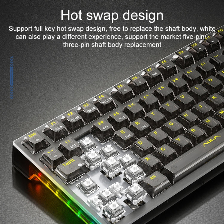 AULA F98 99-Key Wired 2.4G Bluetooth RGB Three Mode Mechanical Keyboard