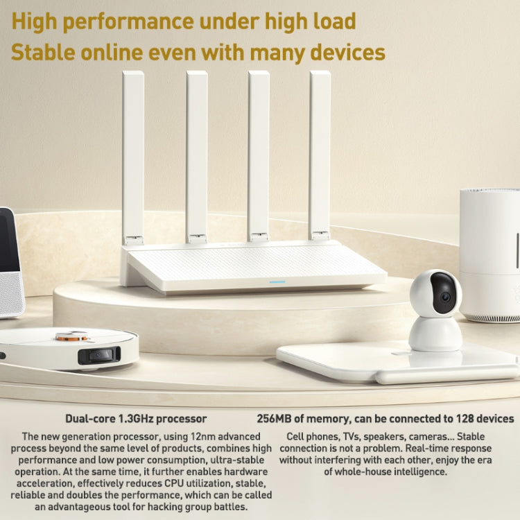 Original Xiaomi AX3000T 2.4GHz/5GHz Dual-band 1.3GHz CPU Router Supports NFC Connection, US Plug