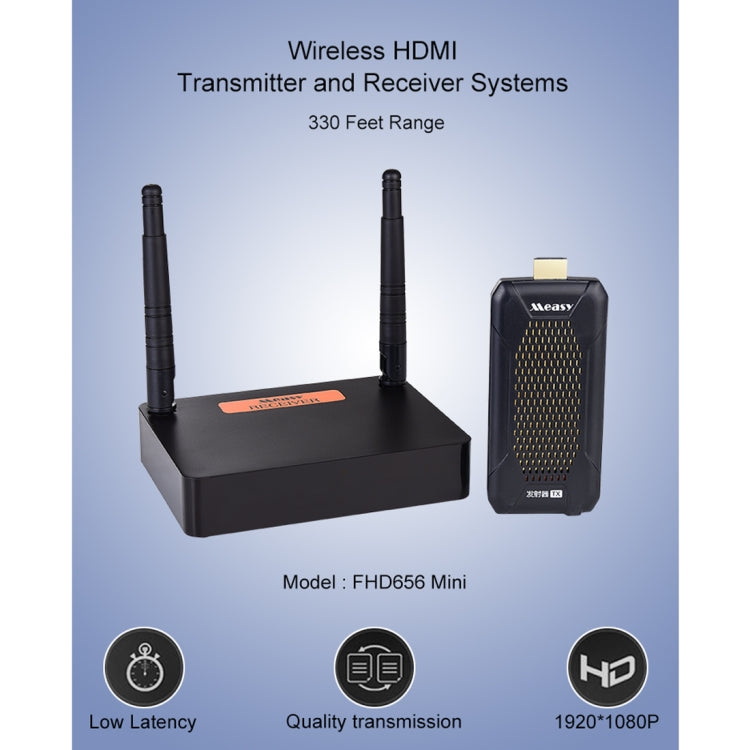 Measy FHD656 Mini 1080P HDMI 1.4 HD Wireless Audio Video Transmitter Receiver Extender Transmission System, Transmission Distance: 100m,