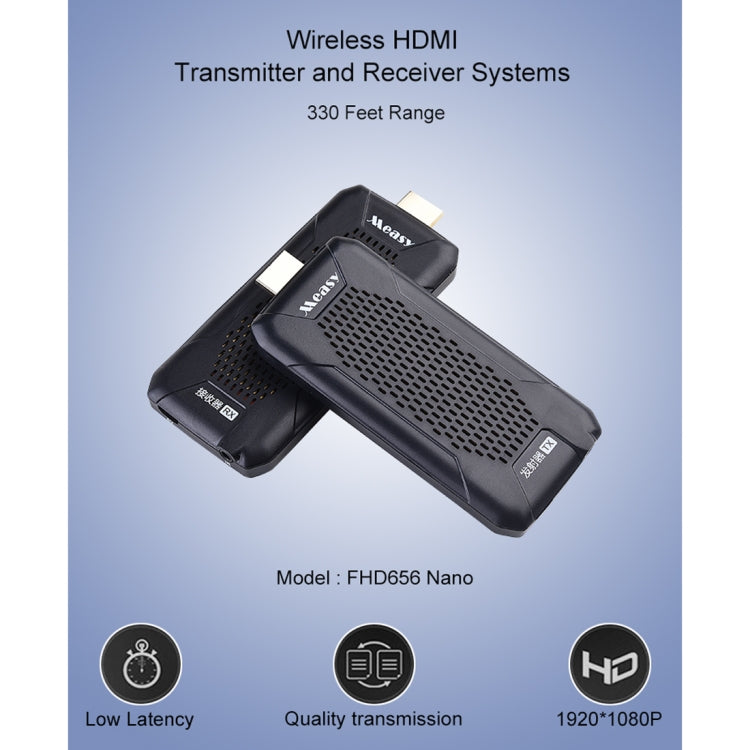 Measy FHD656 Nano 1080P HDMI 1.4 HD Wireless Audio Video Double Mini Transmitter Receiver Extender Transmission System, Transmission Distance: 100m,