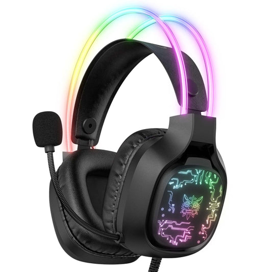 ONIKUMA X22 USB + 3.5mm Colorful Light Wired Gaming Headset with Mic, Cable length: 1.8m