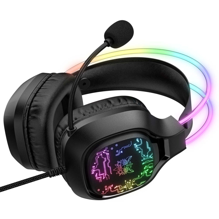 ONIKUMA X22 USB + 3.5mm Colorful Light Wired Gaming Headset with Mic, Cable length: 1.8m