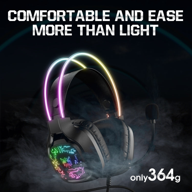 ONIKUMA X22 USB + 3.5mm Colorful Light Wired Gaming Headset with Mic, Cable length: 1.8m