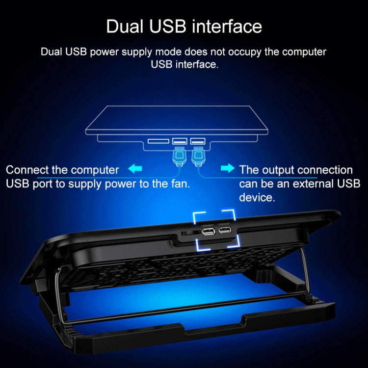 ICE COOREL Notebook Computer Base Speed Control Silent Six-fan Cooling Holder Cooling Rack, Style: Premium Edition