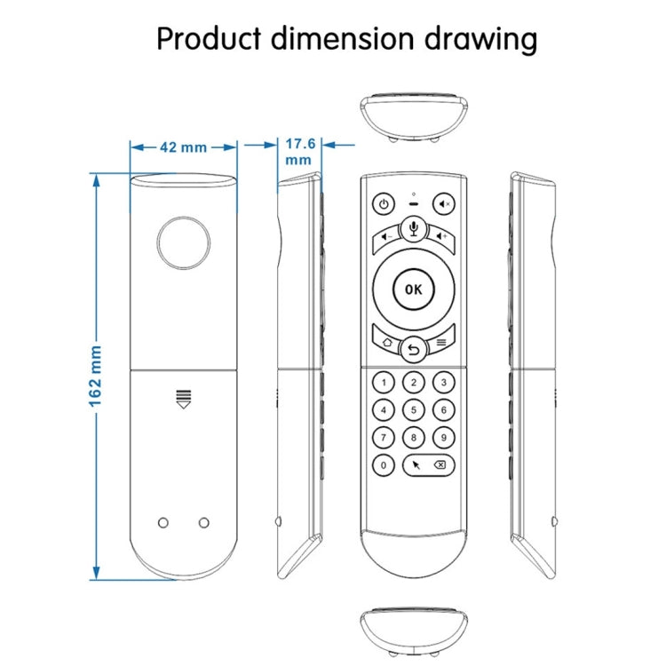 G21 2.4GHz Fly Air Mouse LED Backlight Wireless Keyboard Remote Control with Gyroscope for Android TV Box / PC, Support Intelligent Voice