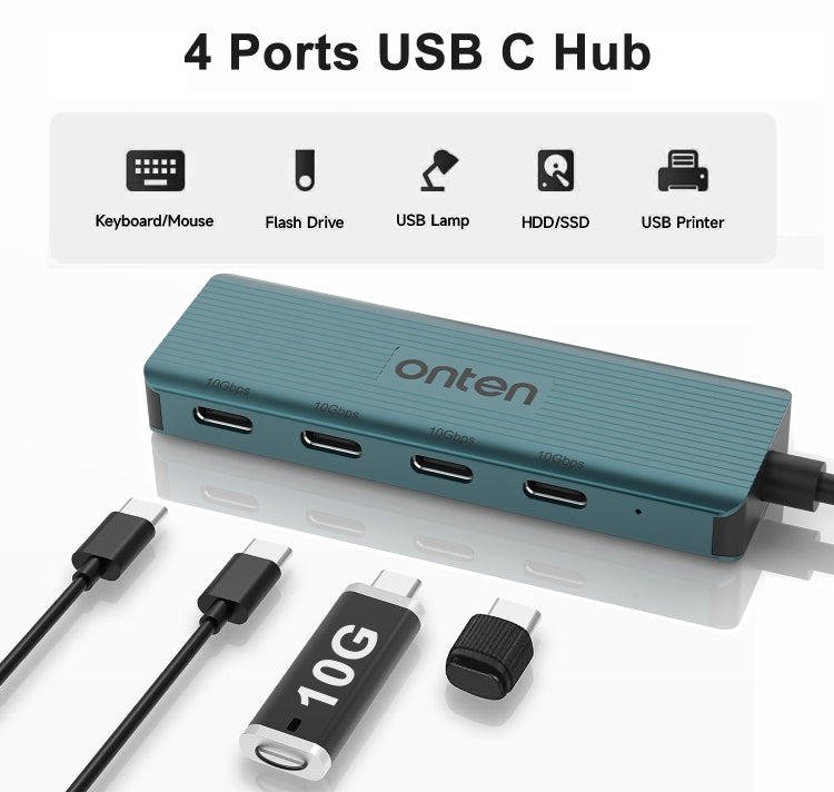 Onten UC620 10Gbps USB-C / Type-C to USB 3.2 Gen2 4 in 1 Multi-function HUB Docking Station