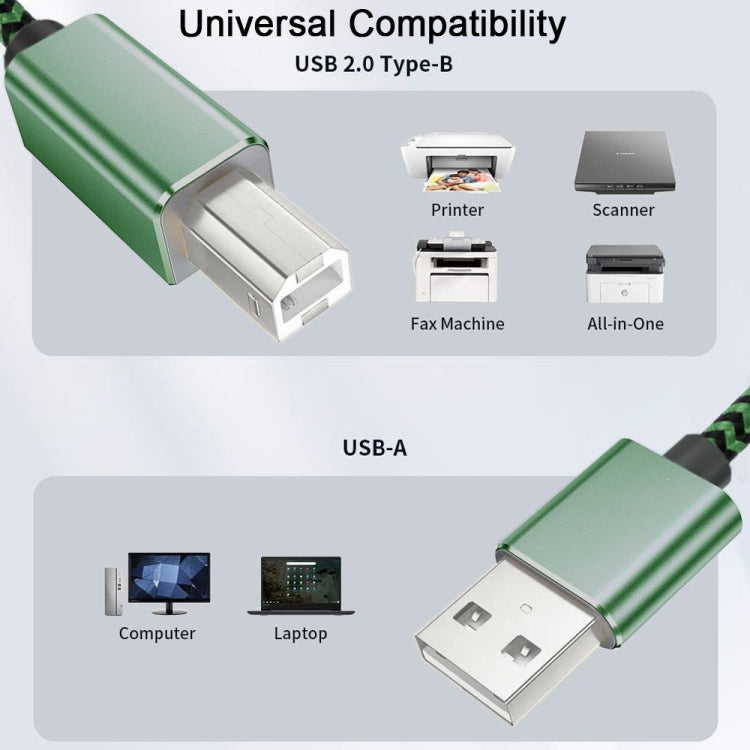 USB 2.0 to Square Port A/B Printer Adapter Cable