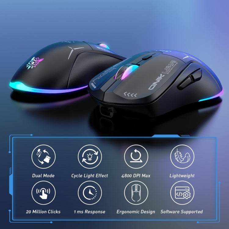 ONIKUMA CW917 RGB 4800DPI Dual Mode Wired + 2.4GHz Wireless Mouse