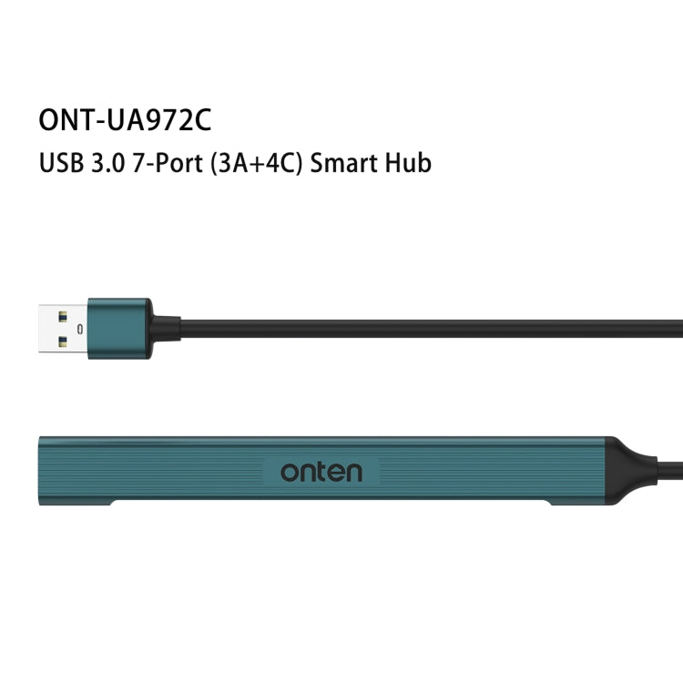 Onten UA972C 7 in 1 USB3.0 to USB3.0 + USB2.0x2 + Type-Cx4 HUB Docking Station