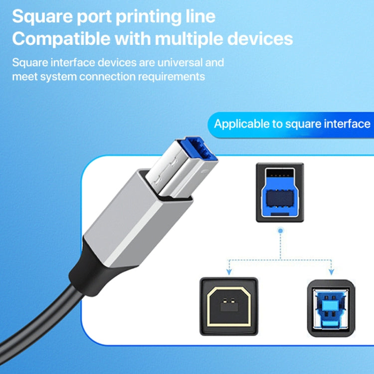 USB 3.0 A Male to USB-B Square Interface Printer Data Transmission Adapter Cable