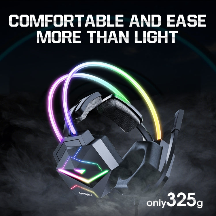 ONIKUMA X20 RGB Colorful Head-mounted Wired Gaming Earphone, Length: 1.8m