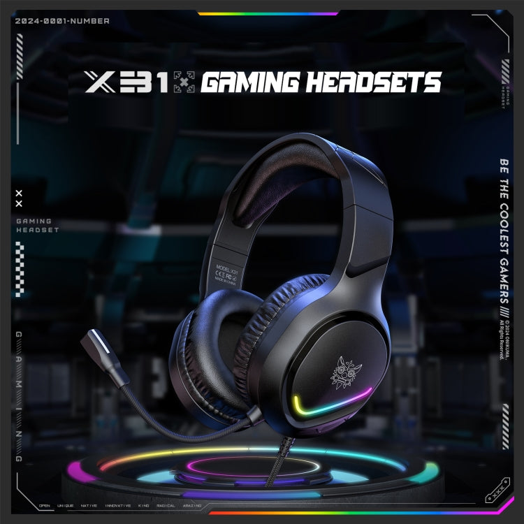 ONIKUMA X31 USB /  3.5mm Wired RGB Light Gaming Headset with Mic, Cable length: 2.2m