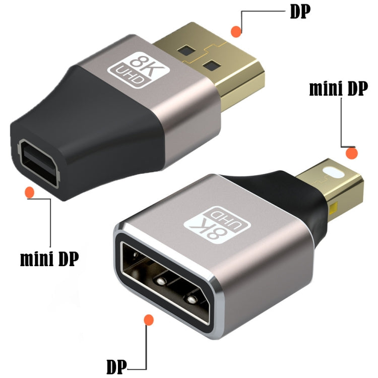 8K 60Hz Male Displayport to Female Mini Displayport Adapter DP Converter