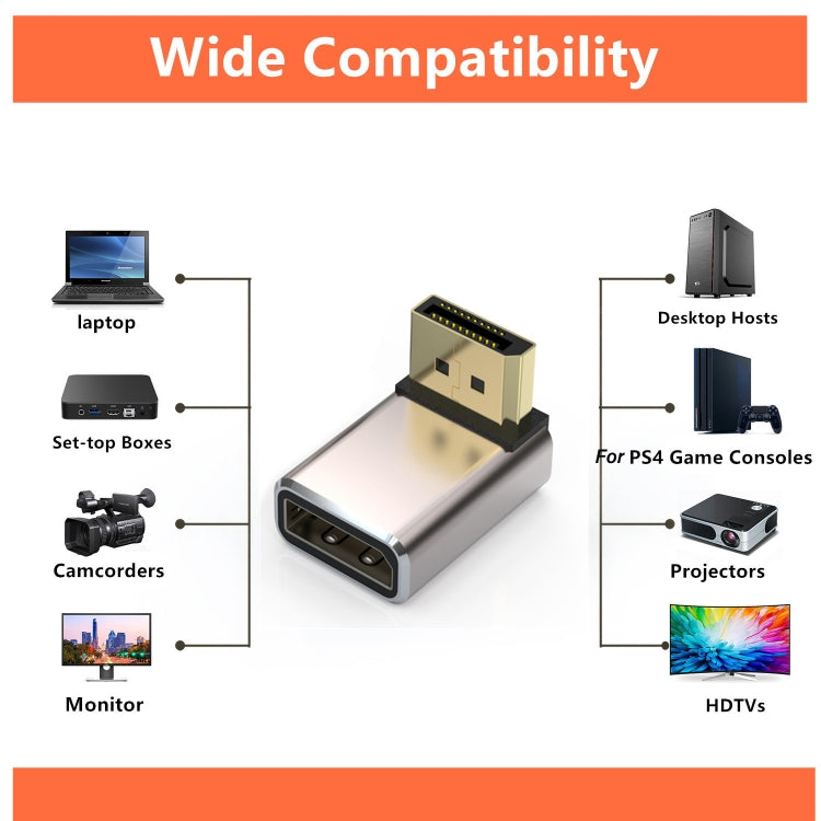 8K 60Hz PD1.4 Male Displayport to Female Displayport Adapter Converter