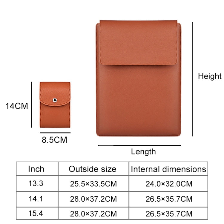 PU05 Sleeve Leather Case Carrying Bag with Small Storage Bag