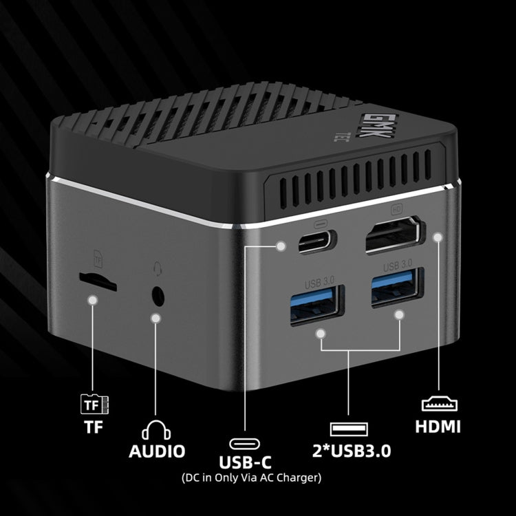 GMK NucBox Windows 10 System Mini PC, Intel Celeron J4125 Quad Core 64bit 14nm 2GHz-2.7GHz, Support WiFi & Bluetooth & RJ45,