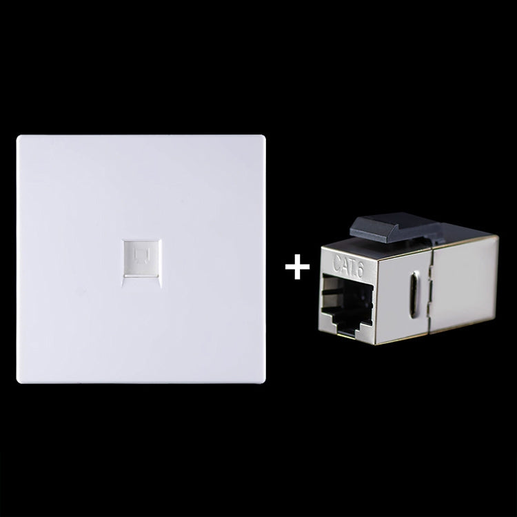 CAT.6 Shielded Pass-through Network Module, Single Port Panel + Shielded Pass-through