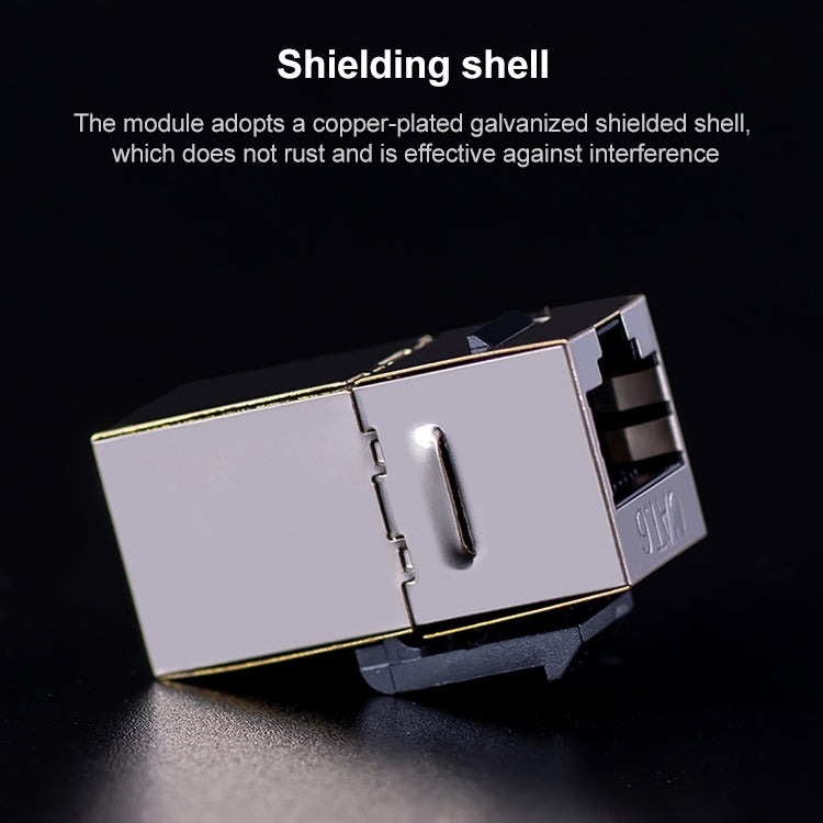 CAT.6 Shielded Pass-through Network Module, Single Port Panel + Shielded Pass-through