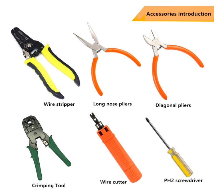 JAKEMY PS-P15 16 in 1 Professional LAN Network Kit Crimper Cable Wire Stripper Cutter Pliers Screwdriver Tool