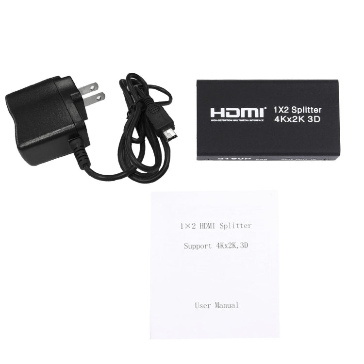 Mini HDMI 1x2 2160P Switch Splitter, Support 4Kx2K, 3D