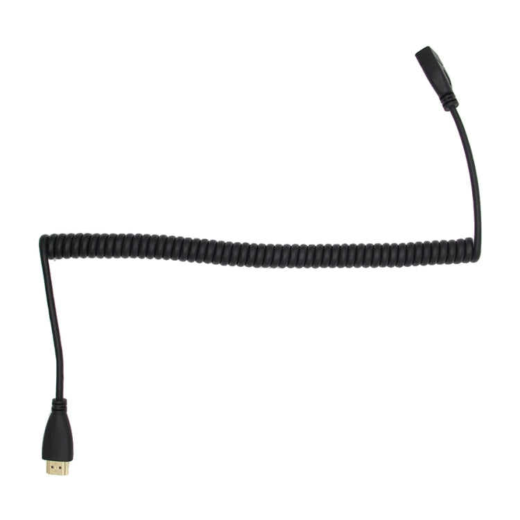 HDMI Male to HDMI Female Retractable Coiled Adapter Cable, Coiled Cable Stretches to 2.4m