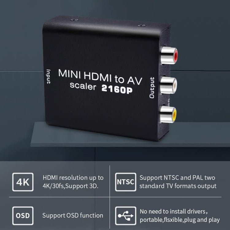 Mini HDMI to AV / CVBS Composite Video Signal Converter