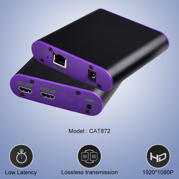 CAT872 HDMI Extender (Receiver & Sender) over CAT5e/CAT6 Cable , Transmission Distance: 200m