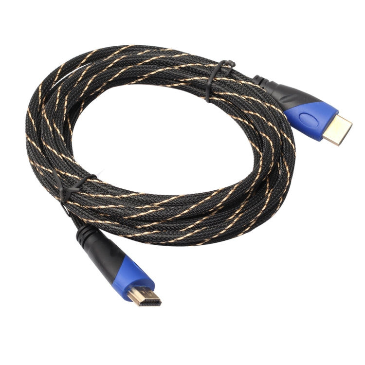 5m HDMI 1.4 Version 1080P Woven Net Line Blue Black Head HDMI Male to HDMI Male Audio Video Connector Adapter Cable