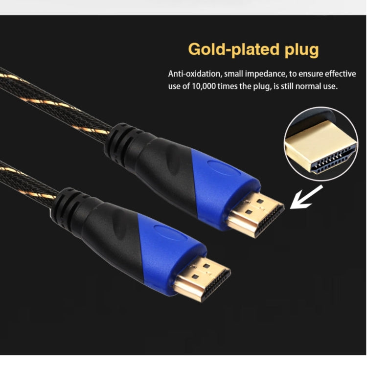 1.8m HDMI 1.4 Version 1080P Woven Net Line Blue Black Head HDMI Male to HDMI Male Audio Video Connector Cable with Mini HDMI & Micro HDMI & HDMI 3 in 1 Adapter Set