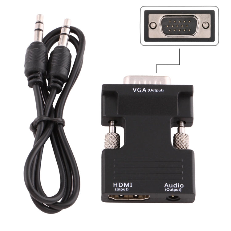 HDMI Female to VGA Male Converter with Audio Output Adapter for Projector, Monitor, TV Sets