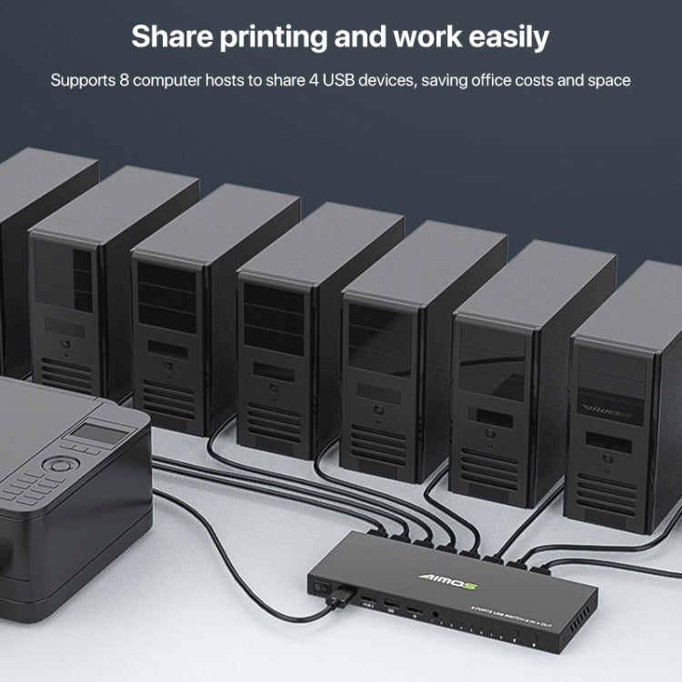 AIMOS AM-KM804 USB 8 In 4 Out Switch