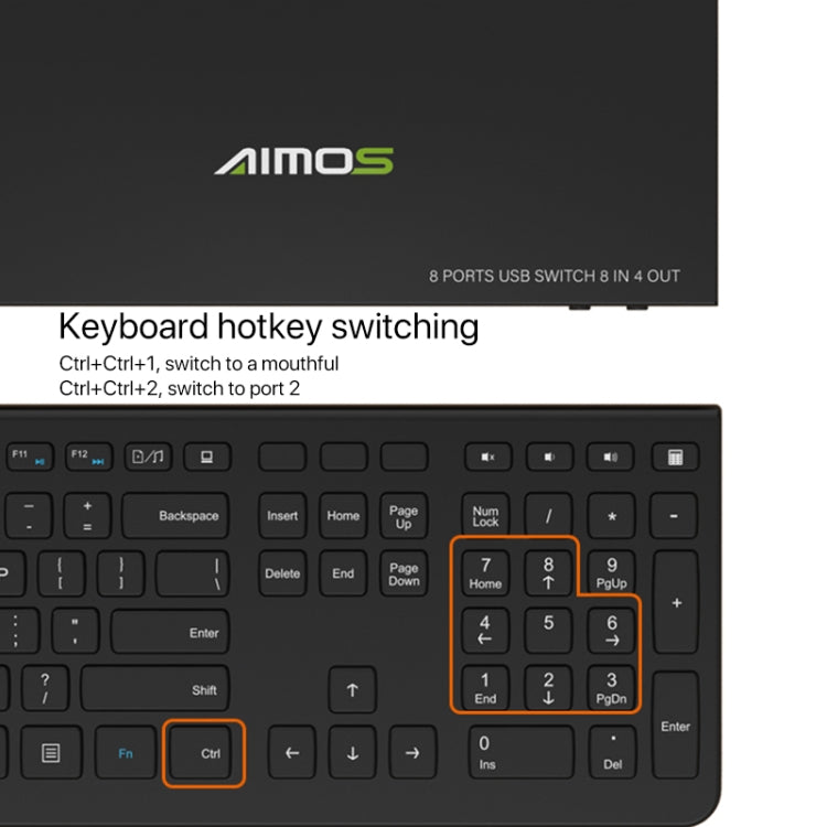 AIMOS AM-KM804 USB 8 In 4 Out Switch