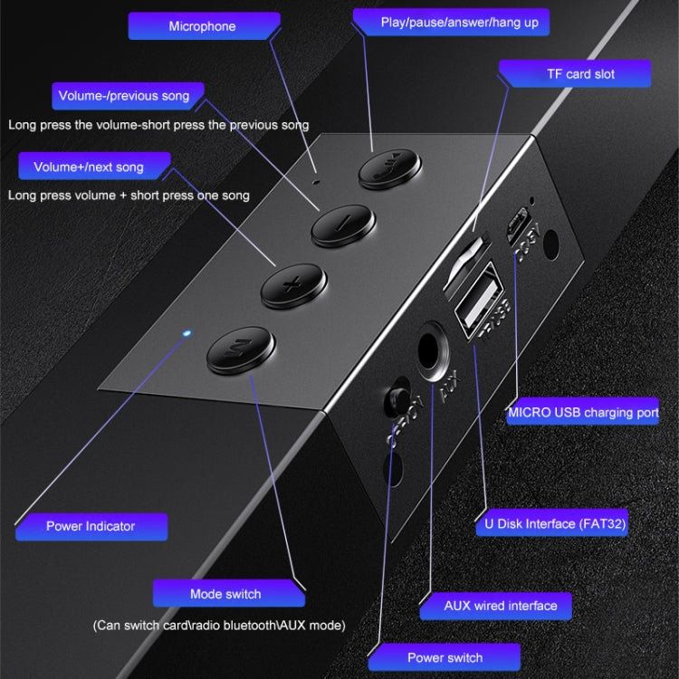 YINDIAO A36 Bluetooth 5.0 Smart Subwoofer Computer Wireless Bluetooth Speaker, Bluetooth Upgrade Version