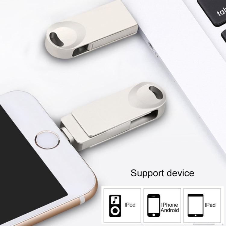 S29 3 in 1 16GB Micro USB + USB + 8 Pin Interface Metal Twister Flash Disk