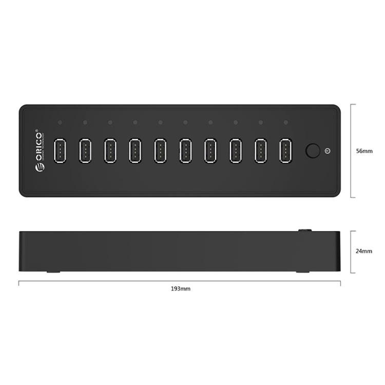 ORICO P10-U2-V1 10 USB 2.0 Ports HUB, Specification: EU Plug