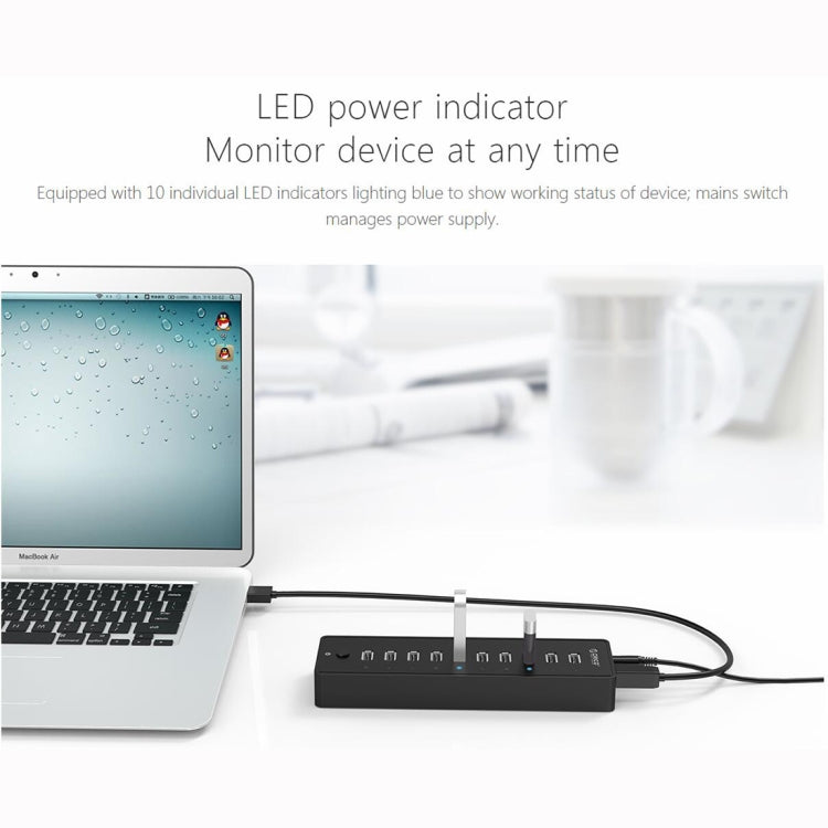 ORICO P10-U2-V1 10 USB 2.0 Ports HUB, Specification: EU Plug