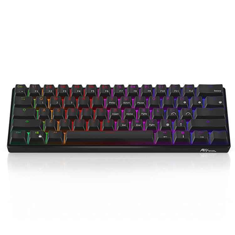 RK61 61 Keys Bluetooth / 2.4G Wireless / USB Wired Three Modes Brown Switch Tablet Mobile Gaming Mechanical Keyboard with RGB Backlight, Cable Length: 1.5m