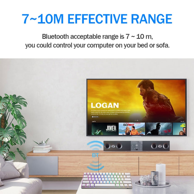 RK61 61 Keys Bluetooth / 2.4G Wireless / USB Wired Three Modes Red Switch Tablet Mobile Gaming Mechanical Keyboard with RGB Backlight, Cable Length: 1.5m