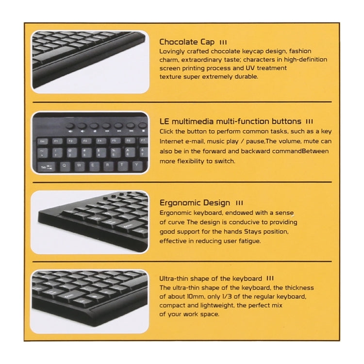 KB-301A Multimedia Notebook Mini Wired Keyboard, English Version