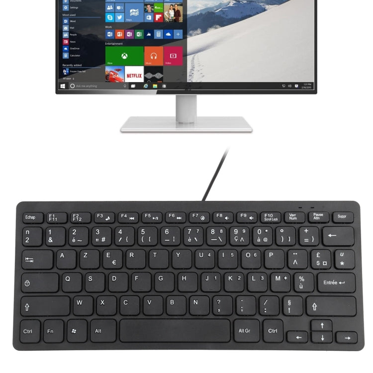 TT-A01 Ultra-thin Design Mini Wired Keyboard, French Version