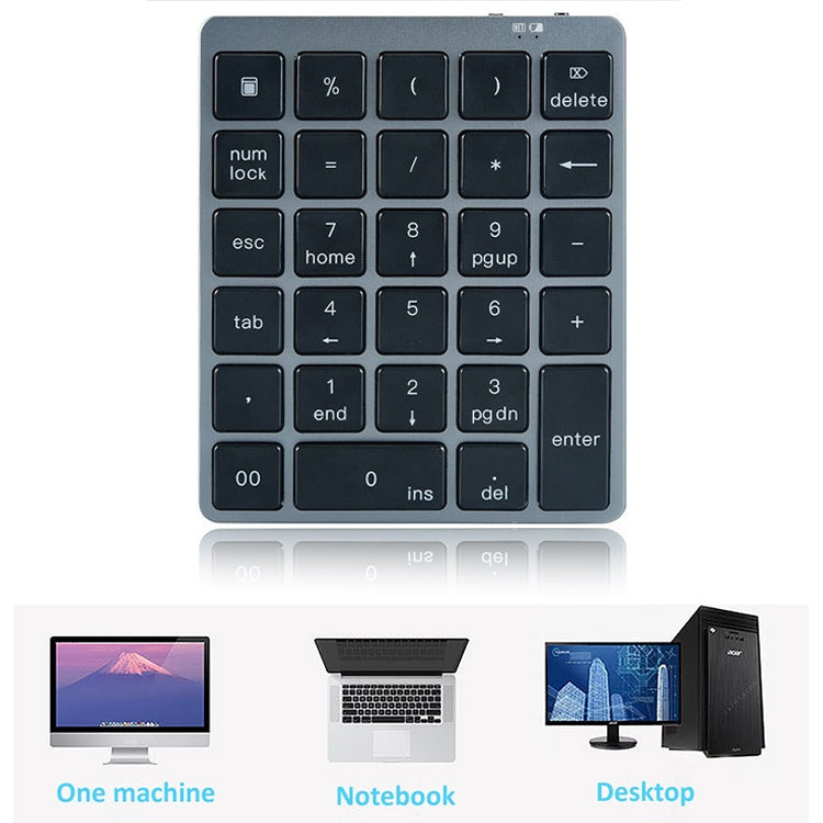 N970 Pro Dual Modes Aluminum Alloy Rechargeable Wireless Bluetooth Numeric Keyboard with USB HUB